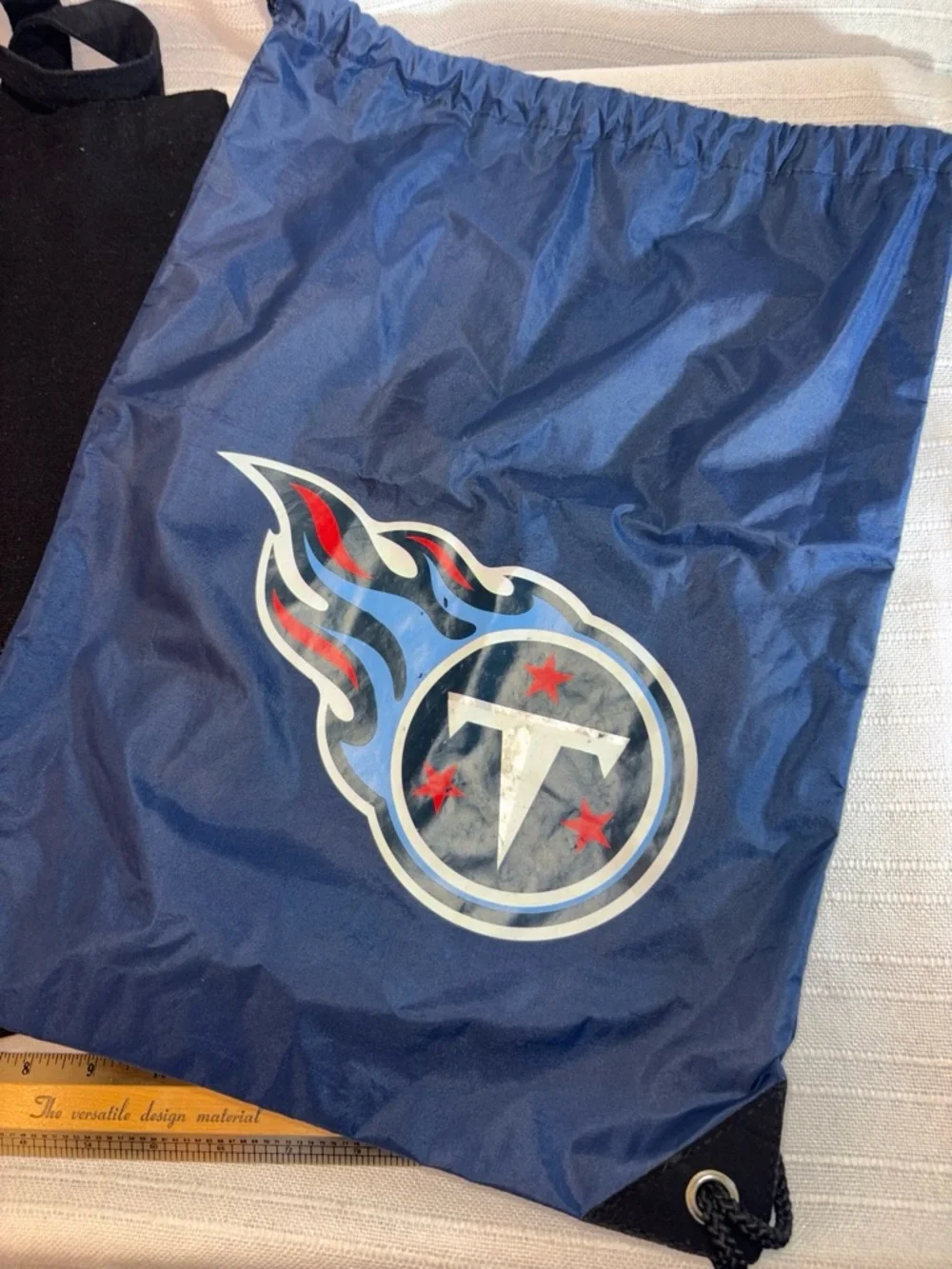 2 Vintage NFL Bags Tennessee Titans Drawstring bag and a NFL Tote Bags